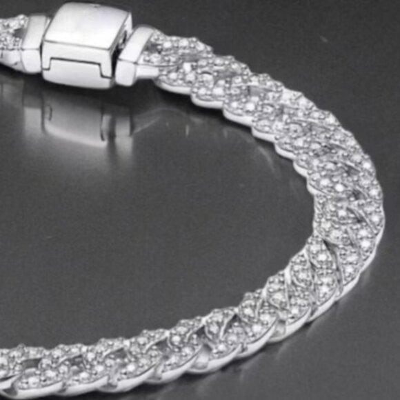 PANDORA TIMELESS PAVE CUBAN CHAIN BRACELET! NEW IN THE BOX! - Picture 11 of 16